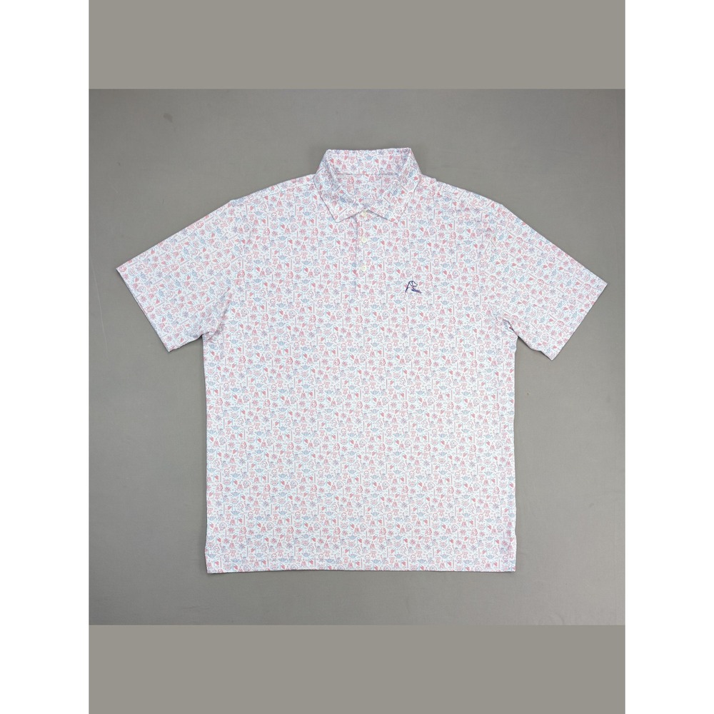 Rhoback XL Patriotic USA Presidents Fireworks Performance Golf Polo Shirt